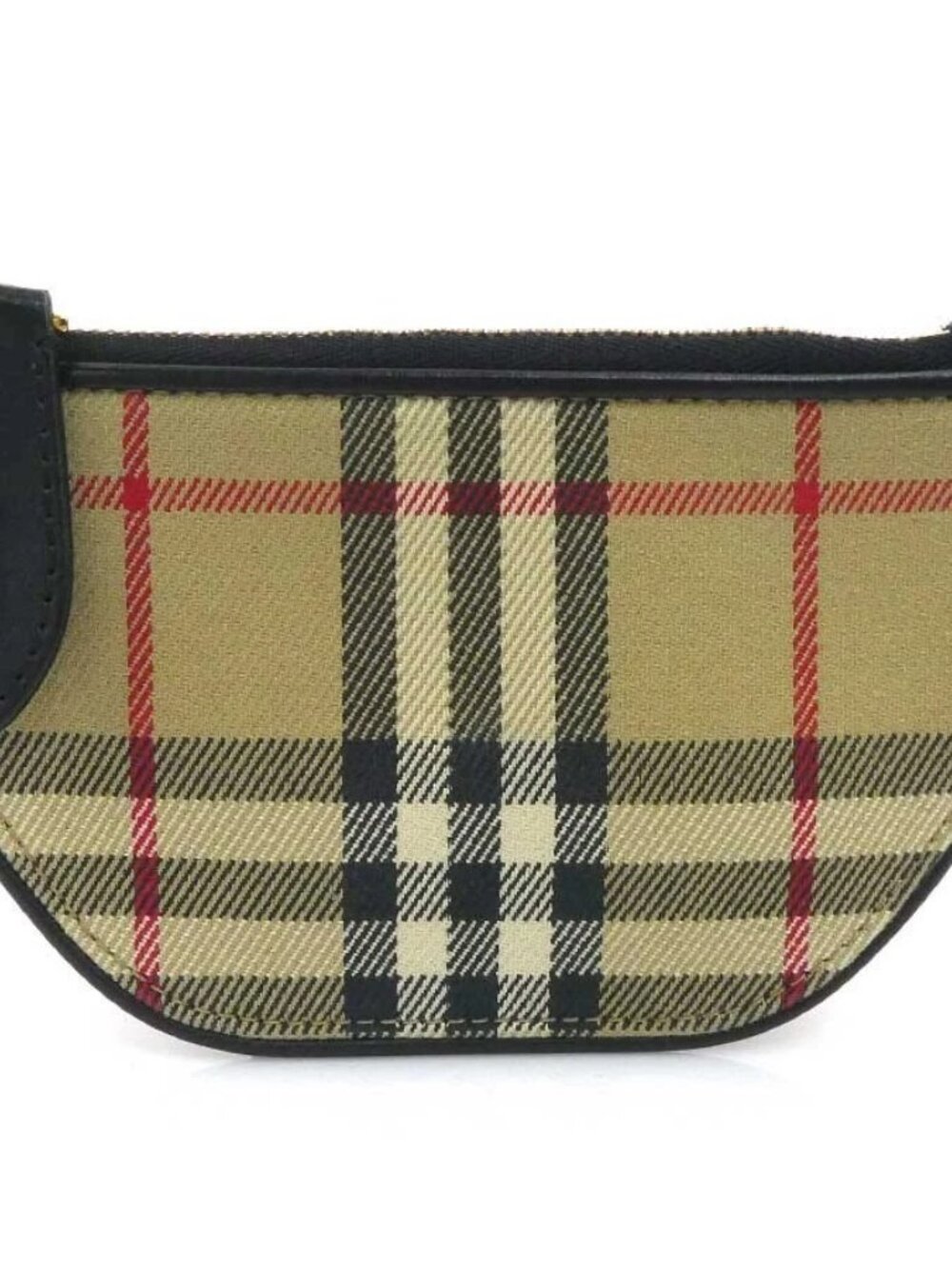 BURBERRY Coin Purse Case Beige/Black Canvas